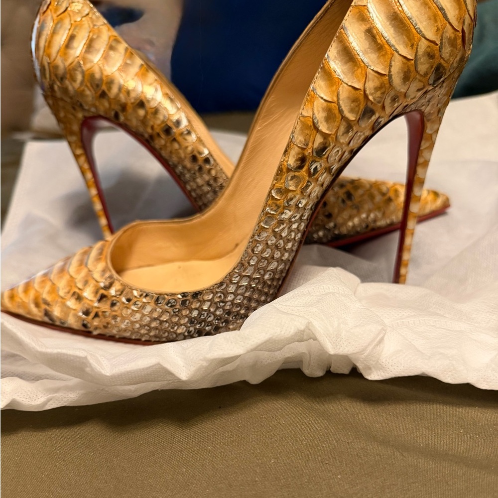 Christian Louboutin Python So Kate Heels
